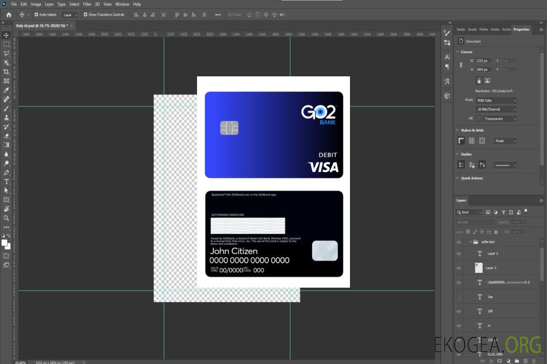 Carte de débit visa bancaire GO2 template Carte de débit visa bancaire GO2 template
